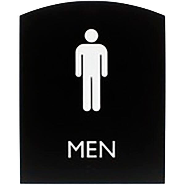 Lorell Men's Restroom Sign, 8-1/2 x 7 Inches, Black, Item Number 2025960